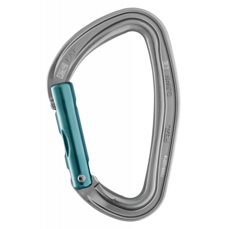 Petzl Djinn Durable carabiner for rock climbing, available in straight and bent gate versions
